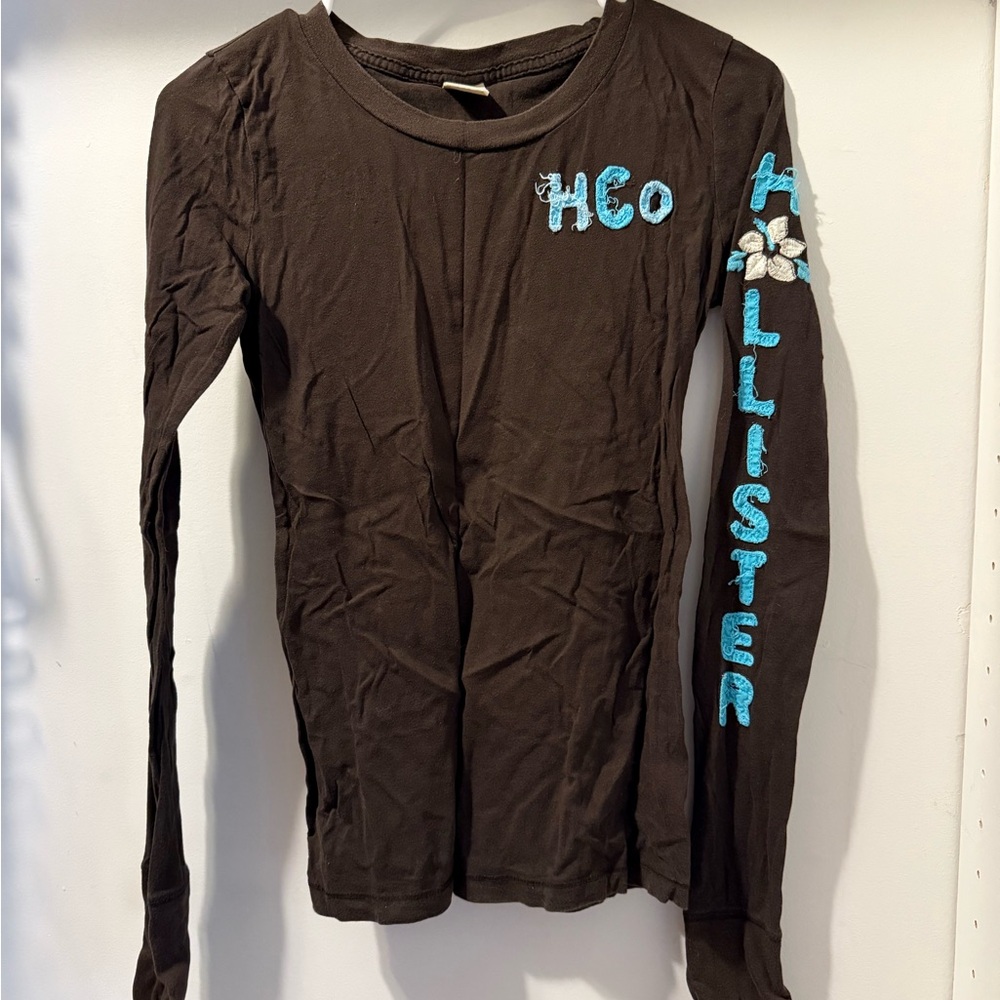 Hollister Brown Long Sleeve Shirt